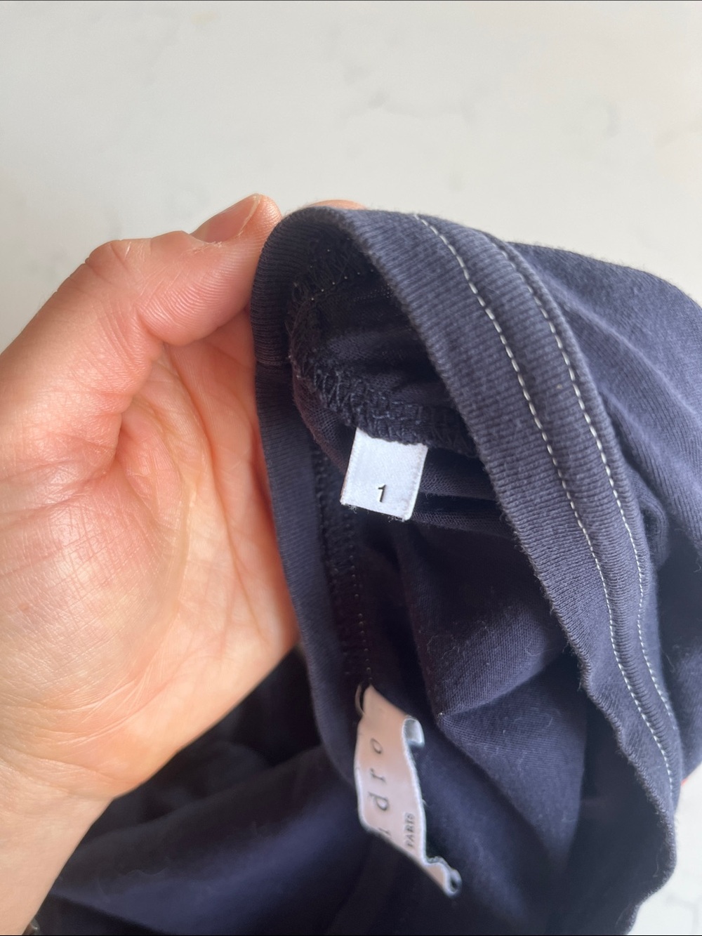 Sandro Navy T‑Shirt with Red Logo (Size 1) - Picture 10 of 10